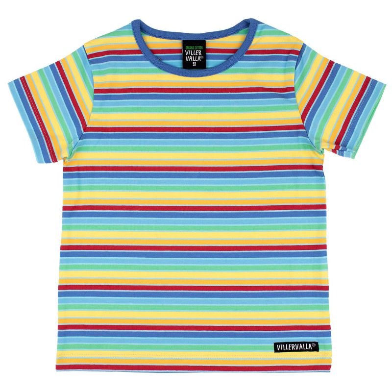 Villervalla Multistripe Kids T-Shirt - Nautic Blue