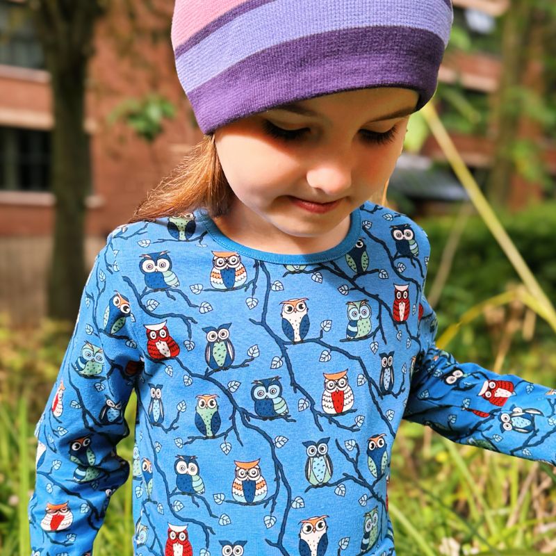 Villervalla Tree Owl Kids Top - Nautic Blue