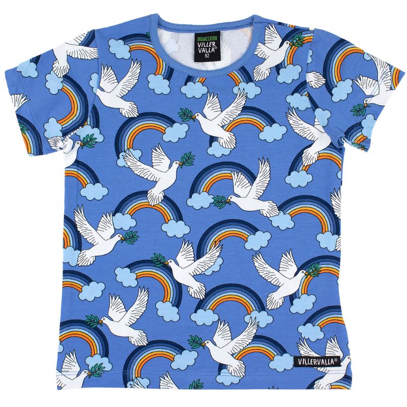 Villervalla Peace Print t-shirt- blue