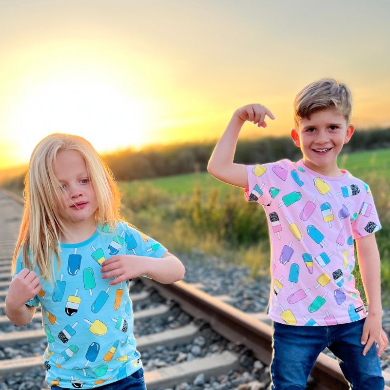 Villervalla Kids Ice Cream Popsicle T-Shirt - Bloom Pink