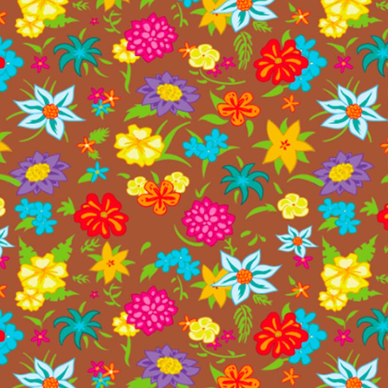 Coddi &amp; Womple Jungle Bouquet Long Sleeve Top - Umber Brown