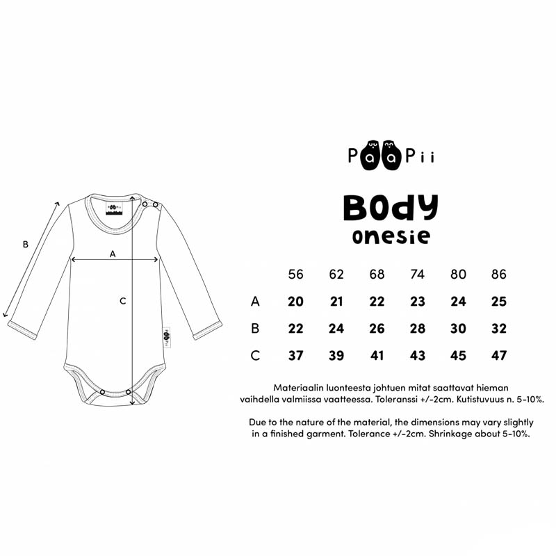 PaaPii Morning Bodysuit - Long Sleeve - Sand/Green
