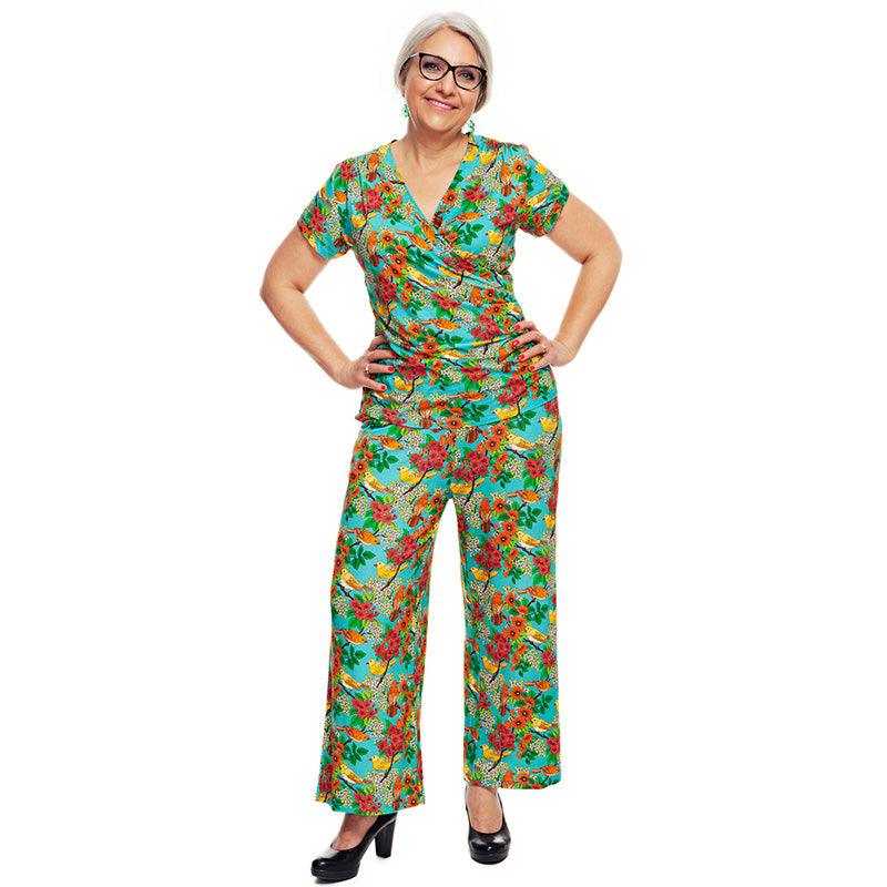 Cissi och Selma Molly Wide-Leg Trousers - Fågelsång - &#39;Bird Song&#39;