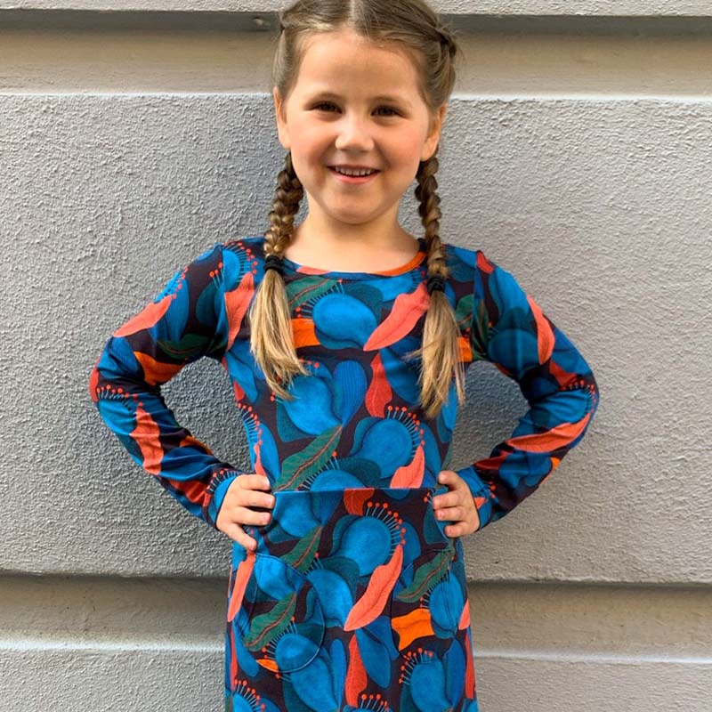 Cissi och Selma Long Sleeve Kids Dress - Abstract
