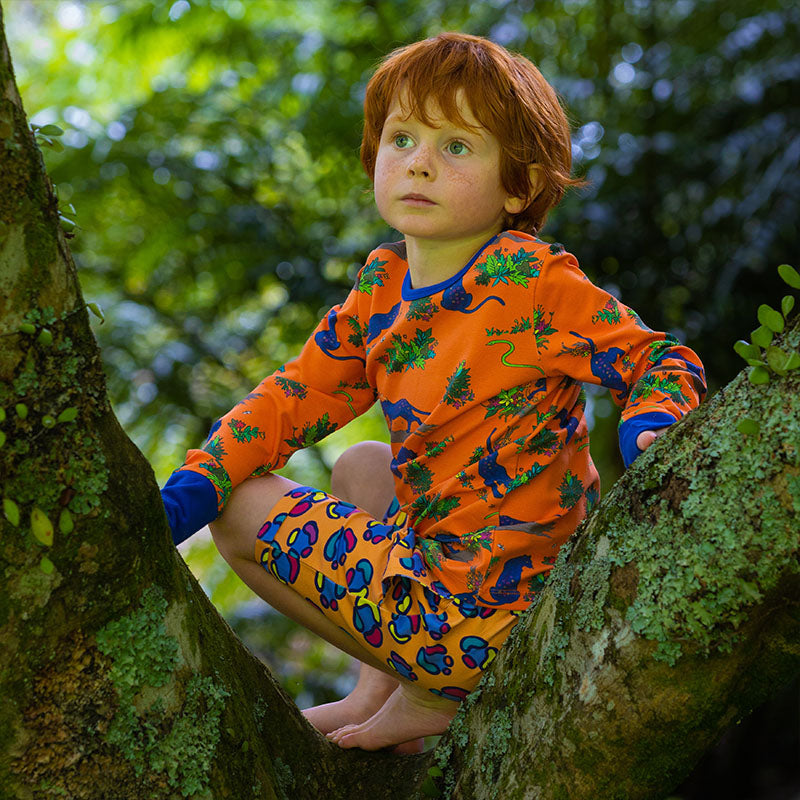 Coddi &amp; Womple Divya the Panther Long Sleeve Top - Tangerine Orange (Last one! 5y)