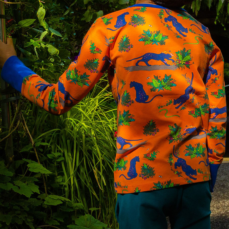 Coddi &amp; Womple Divya the Panther Long Sleeve Top - Tangerine Orange (Last one! 5y)