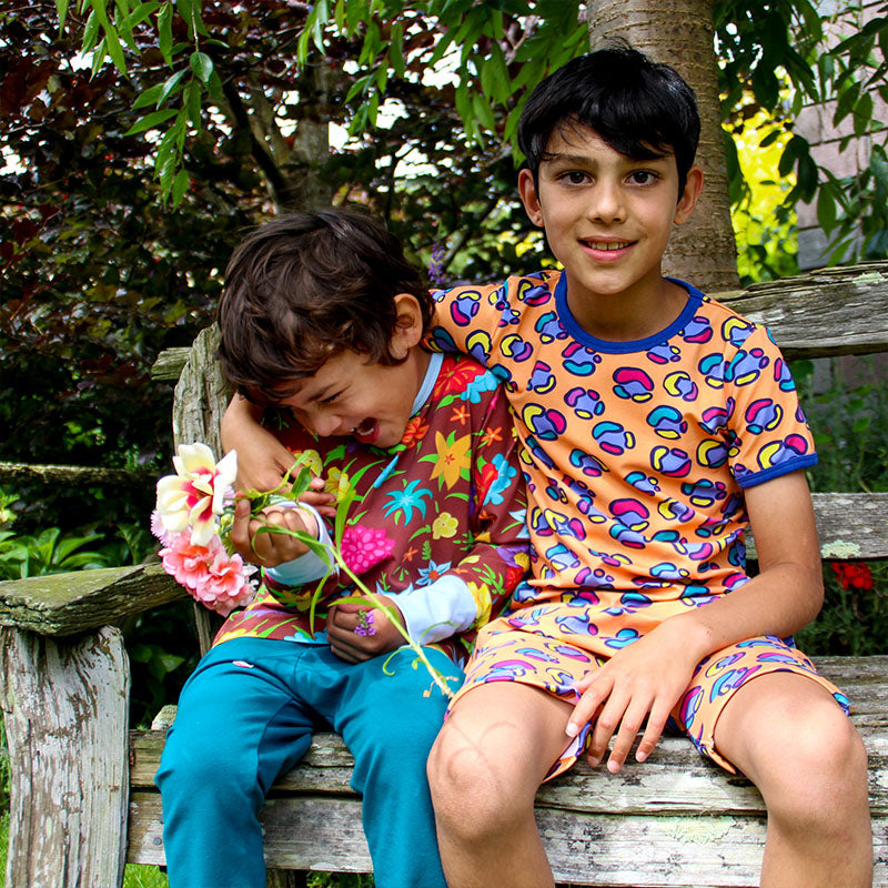 Coddi &amp; Womple Jungle Bouquet Long Sleeve Top - Umber Brown