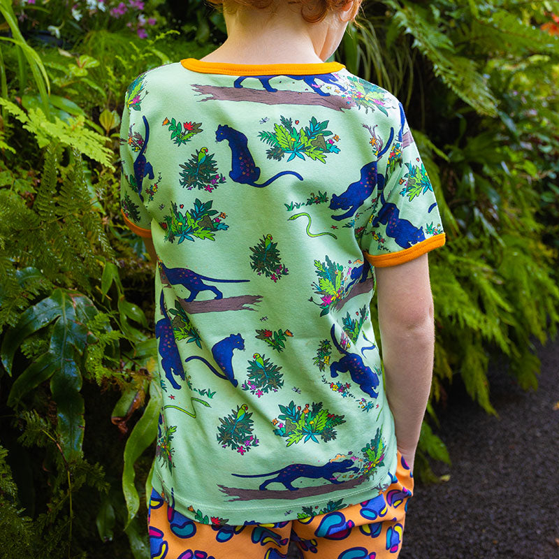 Coddi & Womple Divya the Panther T-Shirt - Paradise Green (Last one! 5y)