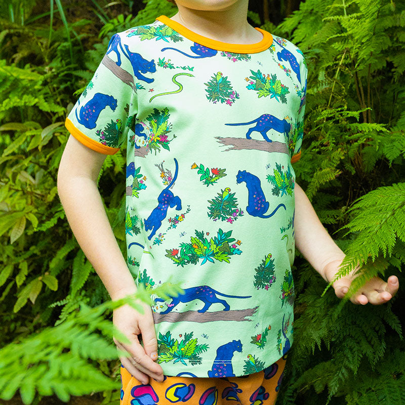 Coddi &amp; Womple Divya the Panther T-Shirt - Paradise Green (Last one! 5y)