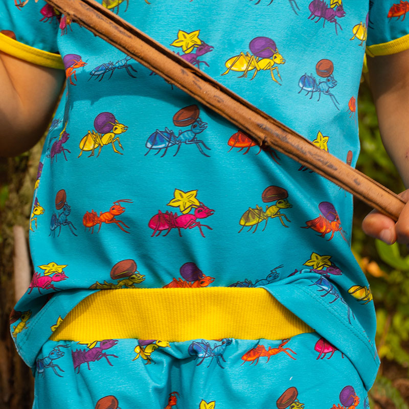 Coddi &amp; Womple Rainbow Ants T-Shirt - Turquoise Blue