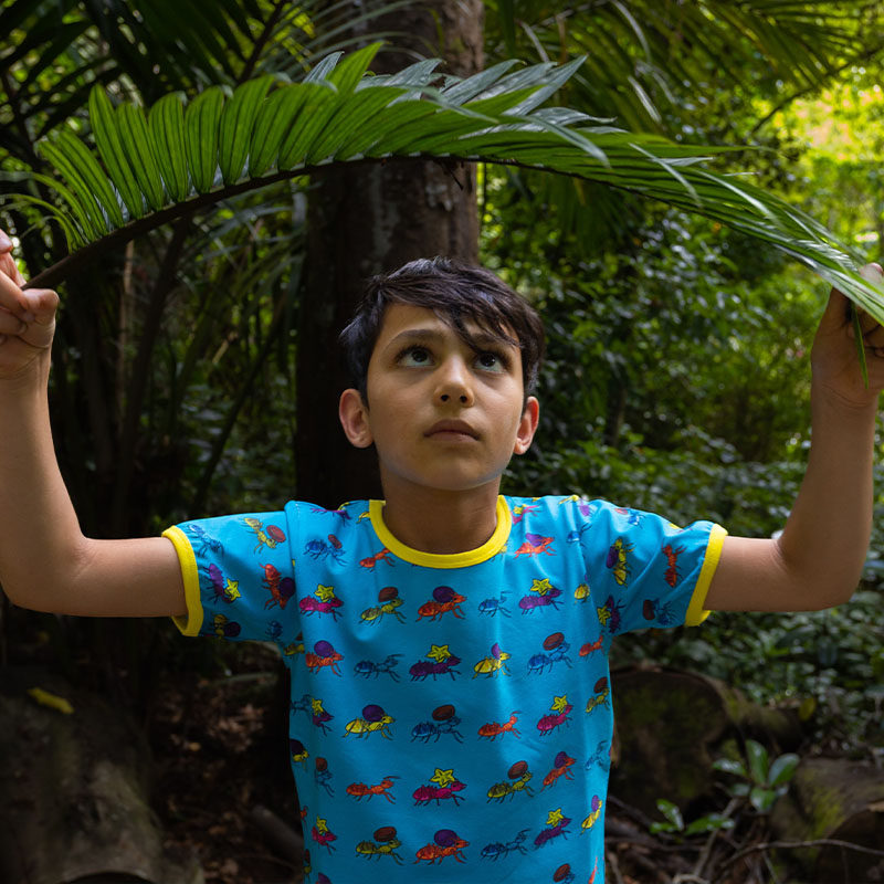 Coddi &amp; Womple Rainbow Ants T-Shirt - Turquoise Blue