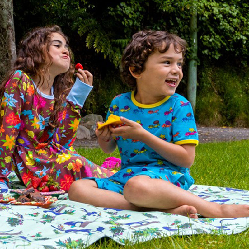 Coddi &amp; Womple Rainbow Ants T-Shirt - Turquoise Blue