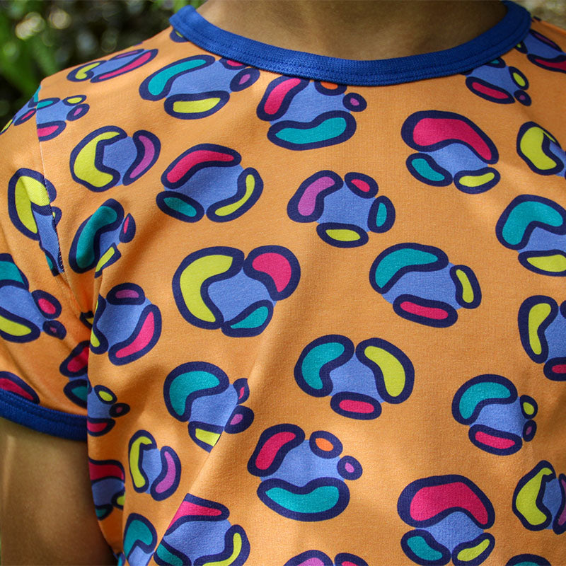 Coddi &amp; Womple Rainbow Spots T-Shirt - Kumquat Orange (Last one! 3y)