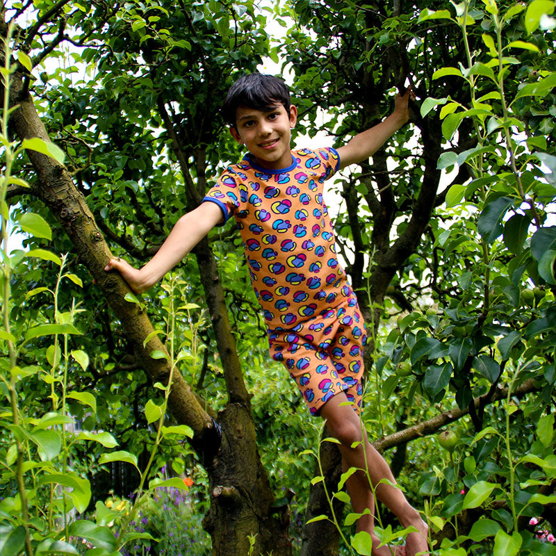 Coddi &amp; Womple Rainbow Spots T-Shirt - Kumquat Orange (Last one! 3y)