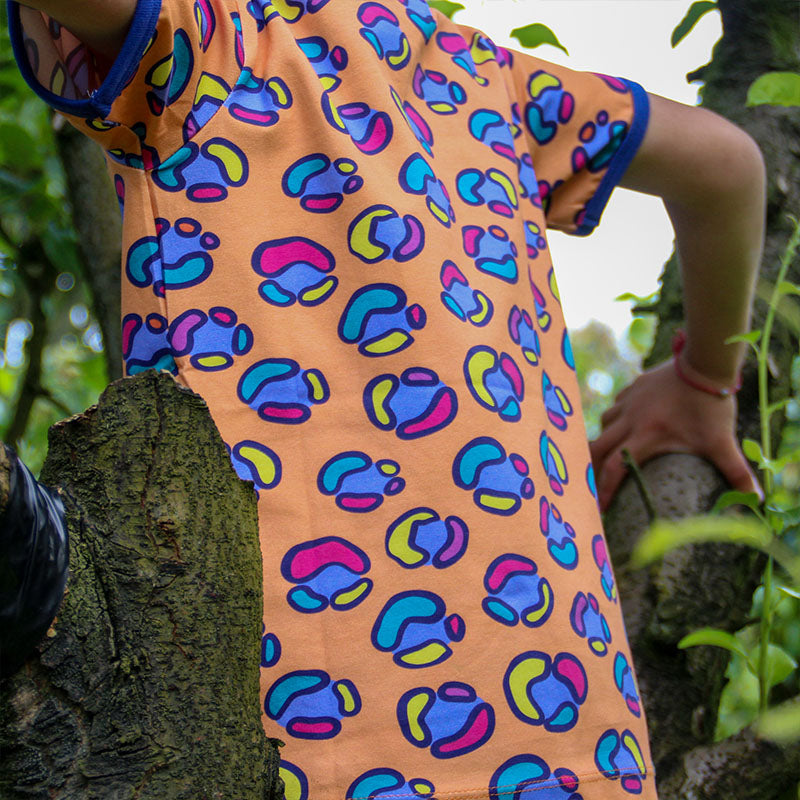 Coddi &amp; Womple Rainbow Spots T-Shirt - Kumquat Orange (Last one! 3y)