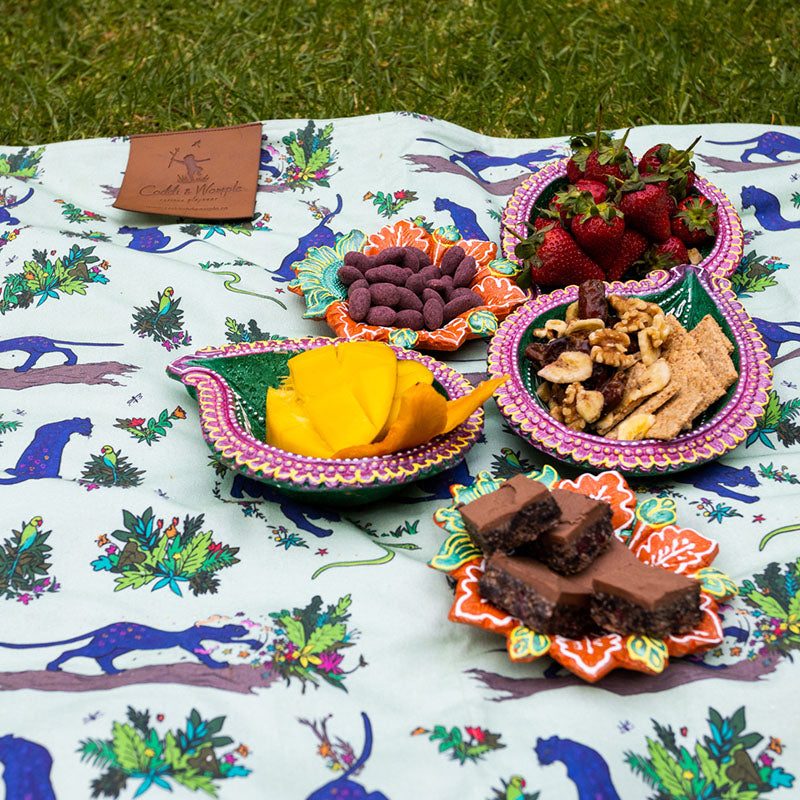 Coddi & Womple Divya the Panther Picnic Blanket - Paradise Green - FINAL SALE