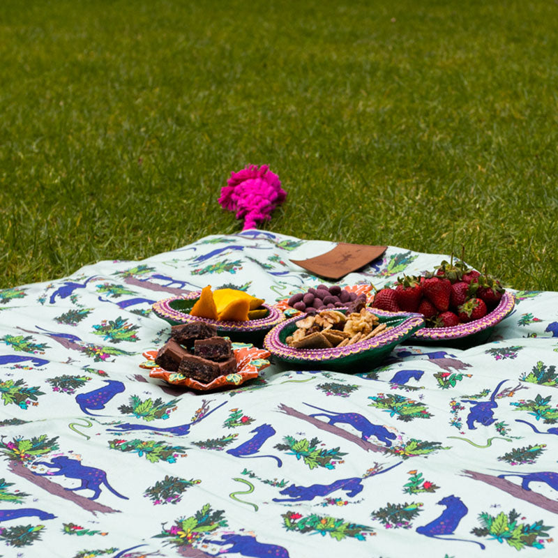 Coddi &amp; Womple Divya the Panther Picnic Blanket - Paradise Green - FINAL SALE