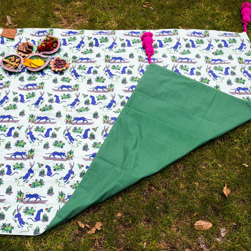 Coddi &amp; Womple Divya the Panther Picnic Blanket - Paradise Green - FINAL SALE