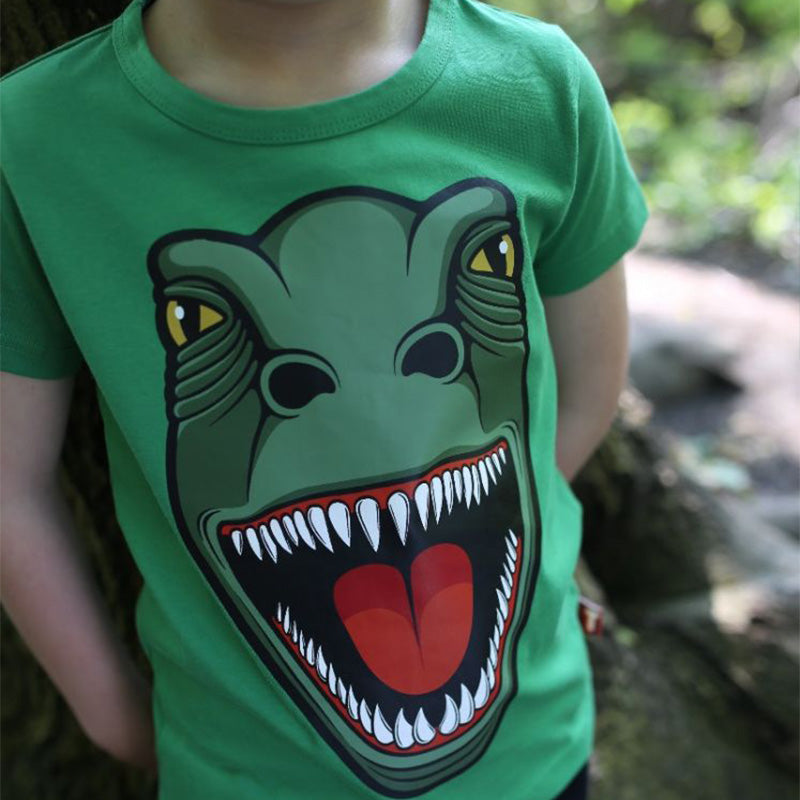 DYR Cph by Danefae Kids T-Rex Dinosaur T-Shirt - Plant Green