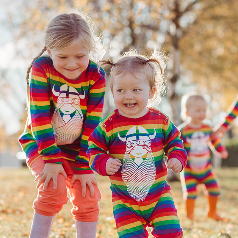 Danefae Freja the Viking Romper Suit - Rainbow Stripes