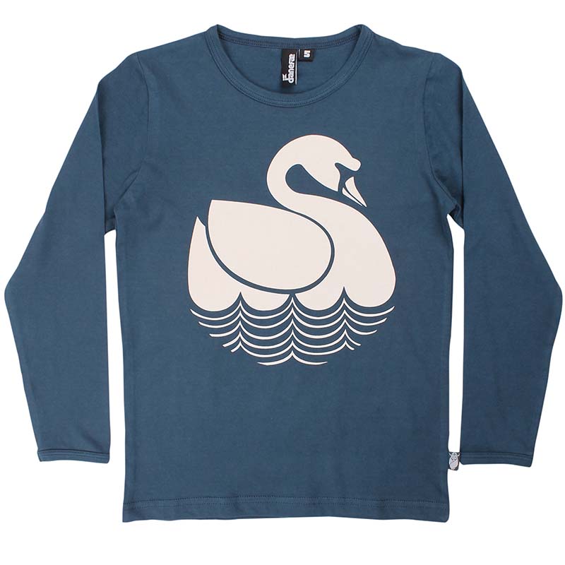 Danefae Kids Swan Top - Dusty Navy Blue - Long Sleeve (Only 2 left! 4y, 5y)
