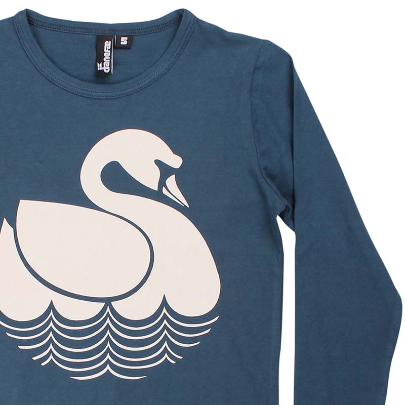 Danefae Kids Swan Top - Dusty Navy Blue - Long Sleeve (Only 2 left! 4y, 5y)