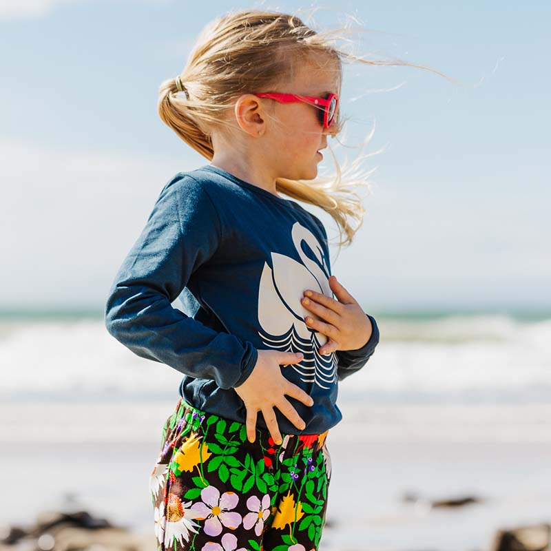 Danefae Kids Swan Top - Dusty Navy Blue - Long Sleeve (Only 2 left! 4y, 5y)