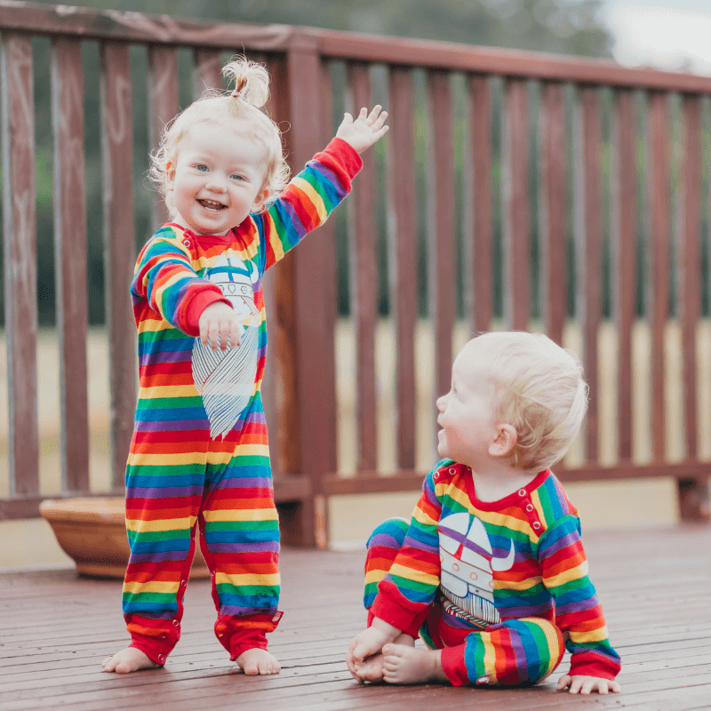 Danefae Freja the Viking Romper Suit - Rainbow Stripes