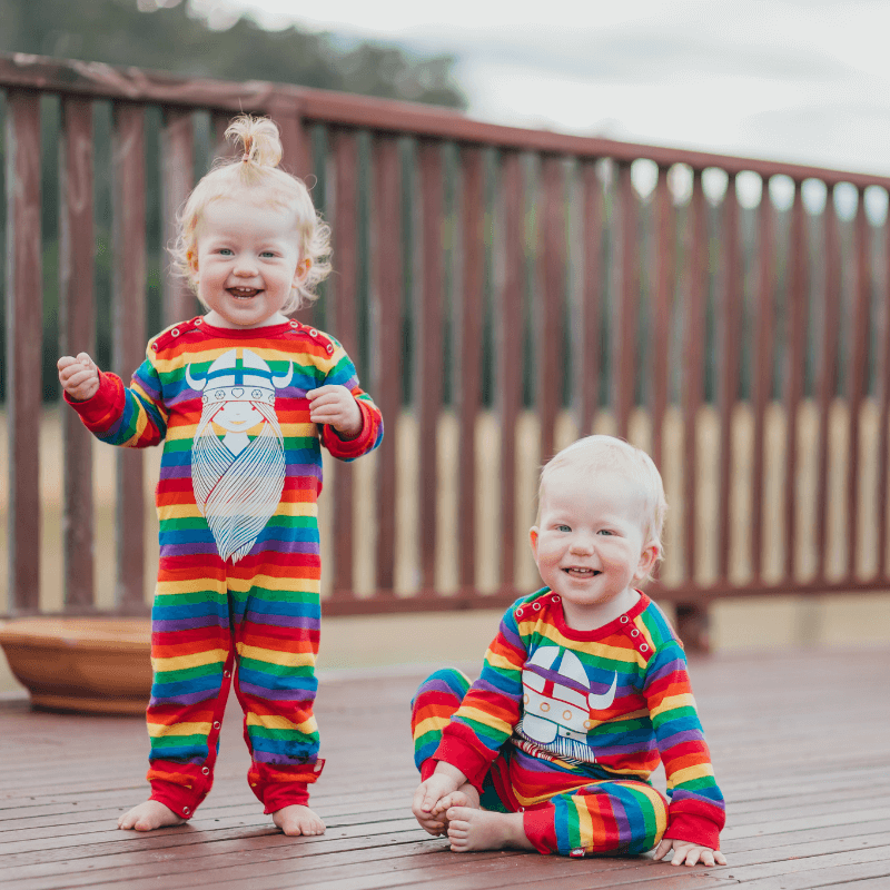 Danefae Erik the Viking Romper Suit - Rainbow Stripes
