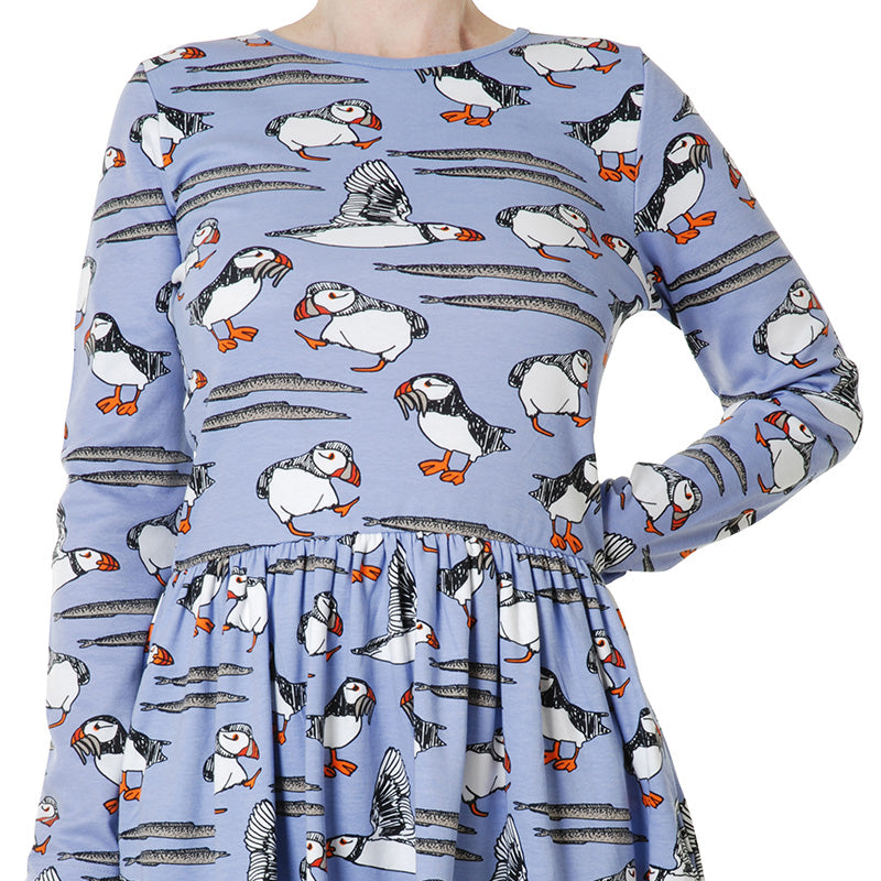-50% off- DUNS Sweden Adult Puffin Twirly Dress - Long Sleeve - Easter Egg Purple (Only 2 left! 2XL & 3XL) FINAL SALE