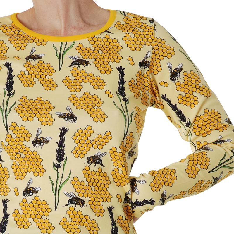 -25% off- DUNS Sweden Adult Bees Long Sleeve Top - Yellow