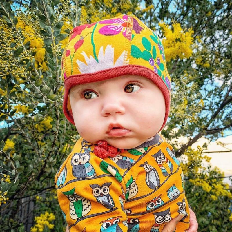 DUNS Sweden Autumn Flowers Bonnet - Yellow