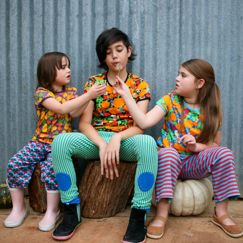 DUNS Sweden Kids Autumn Garden with Pumpkins T-shirt - Black