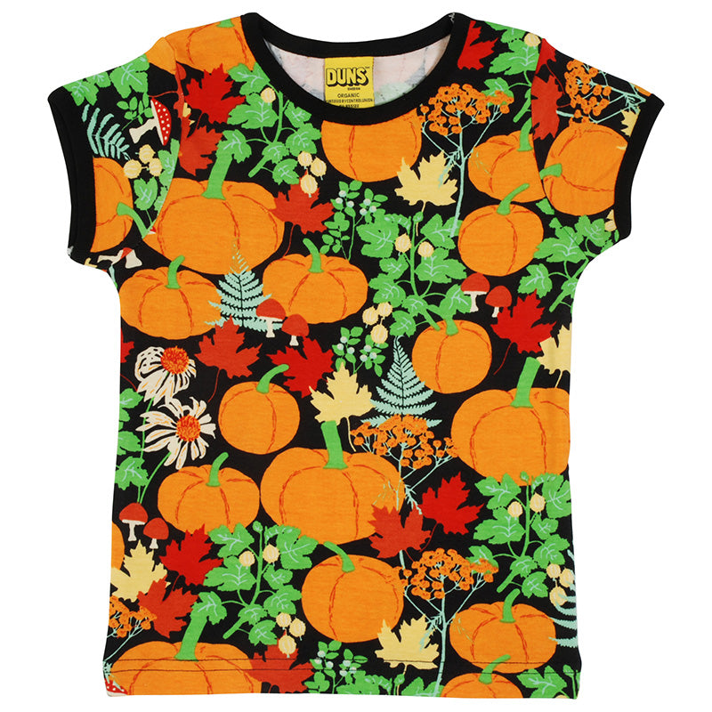 DUNS Sweden Kids Autumn Garden with Pumpkins T-shirt - Black