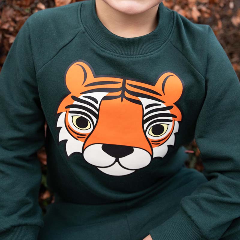 DYR Cph by Danefae Kids Tiger Sweatshirt - Dark Green