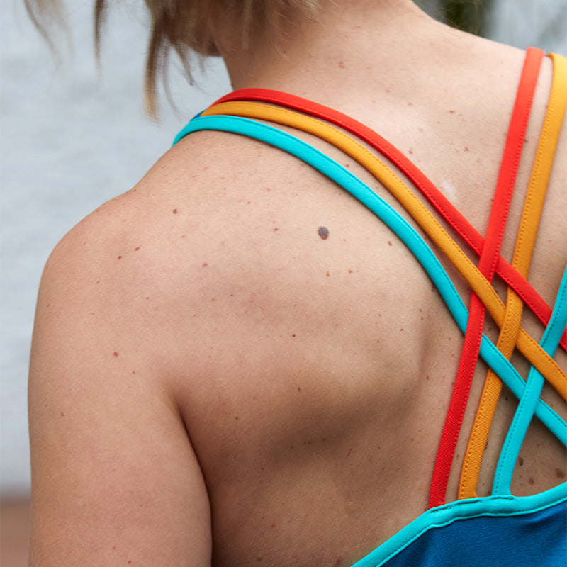 Frugi Grown Ups Lyra Workout Vest straps closeup