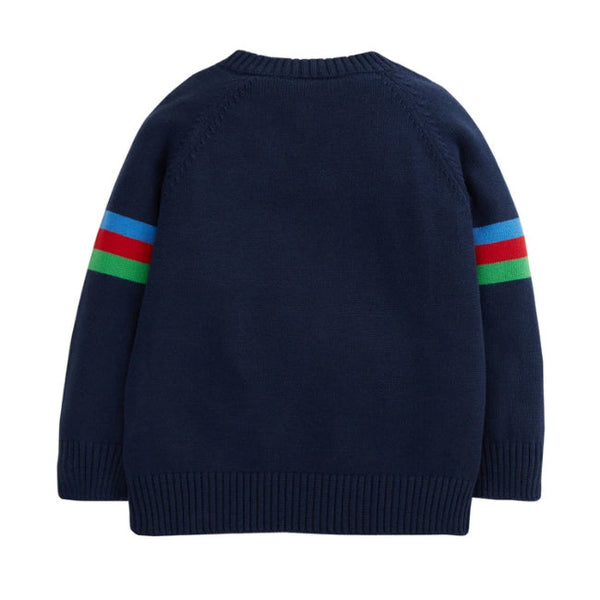 Frugi Jett Jumper - Indigo Rainbow Scene - Scandi Down Under