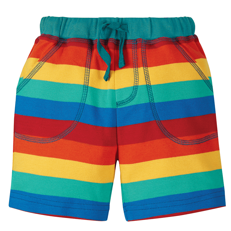 Frugi Little Stripy Shorts - Rainbow Stripe