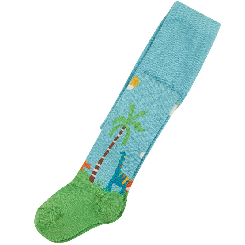 Frugi Little Norah Tights - Blue Skies Dino (Last one! 0-6m)