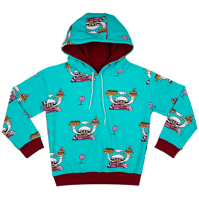 Jelly Alligator So Hungry Hoodie Jumper - Turquoise Blue