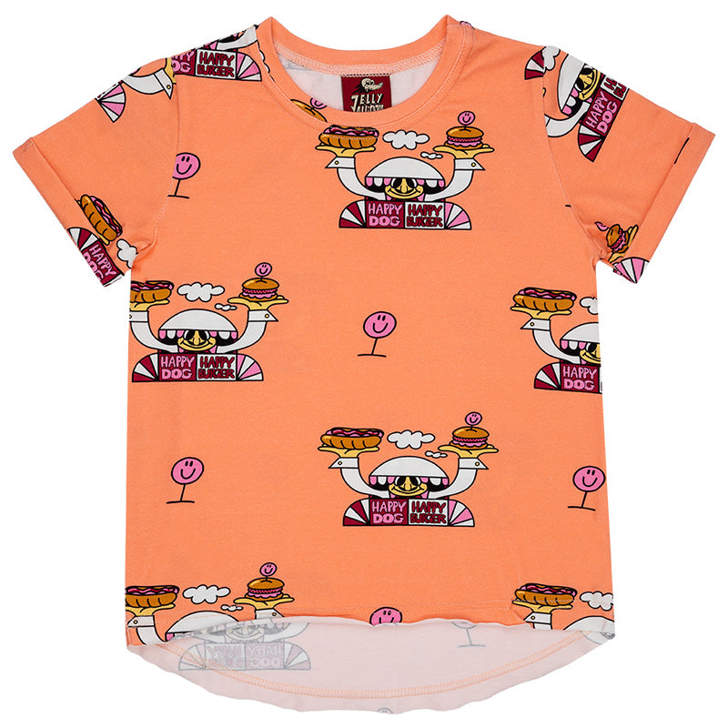 -40% off- Jelly Alligator Kids So Hungry T-Shirt - Cantaloupe Peach