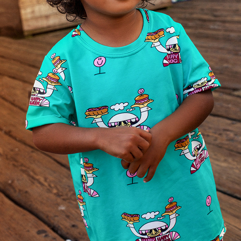 Jelly Alligator Kids So Hungry T-Shirt - Turquoise