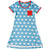 Moromini Blue Hearts Ladies A-Line Dress - Short Sleeve