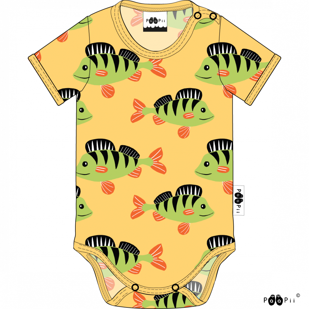 PaaPii Perch Bodysuit - Short Sleeve - Yellow (Last one! 3-6m)