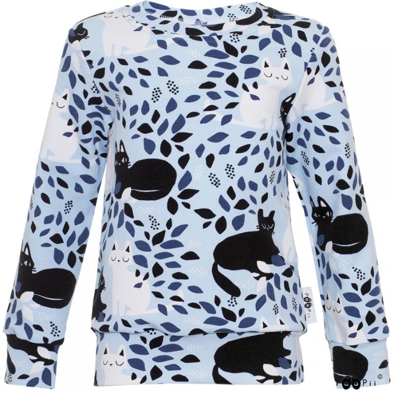 PaaPii Hide and Seek Cats Sweatshirt - Blue