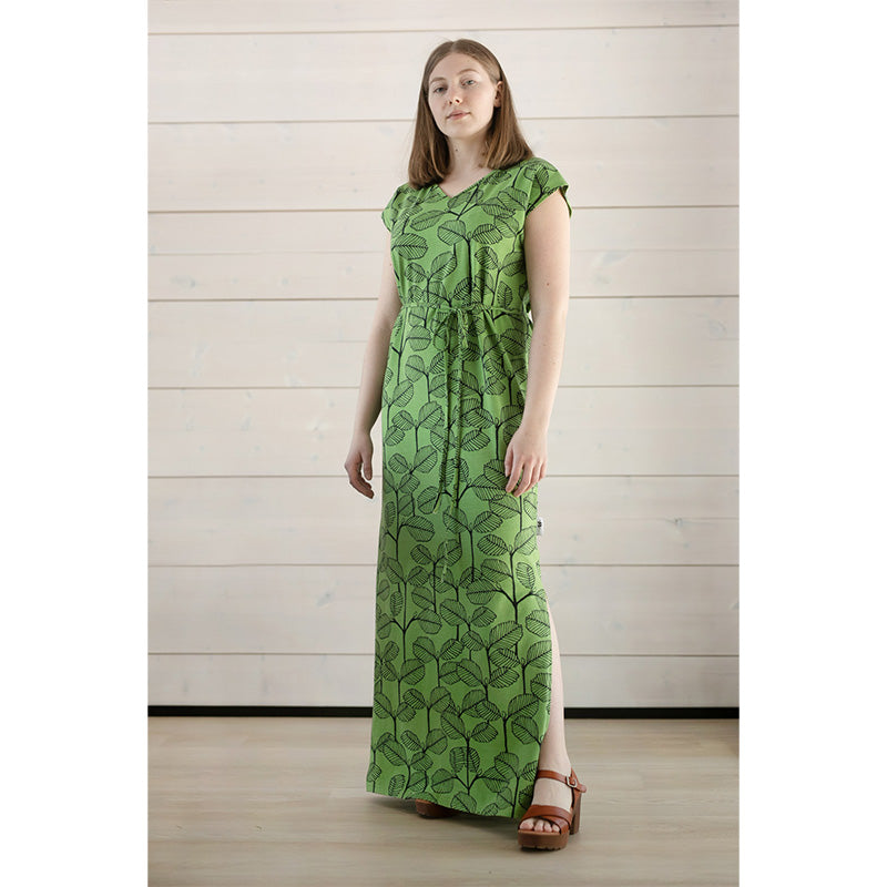 PaaPii Adult Iiris Alder Dress - Short Sleeve - Forest Green