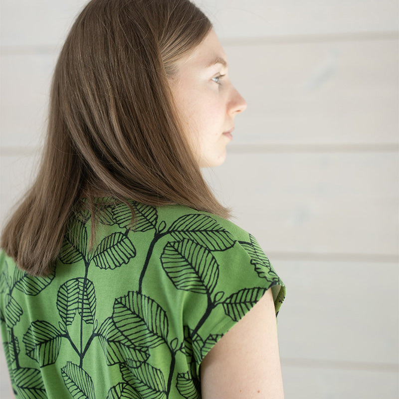 PaaPii Adult Iiris Alder Dress - Short Sleeve - Forest Green