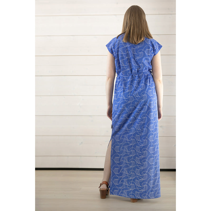 PaaPii Adult Iiris Storm Dress - Short Sleeve - Blue