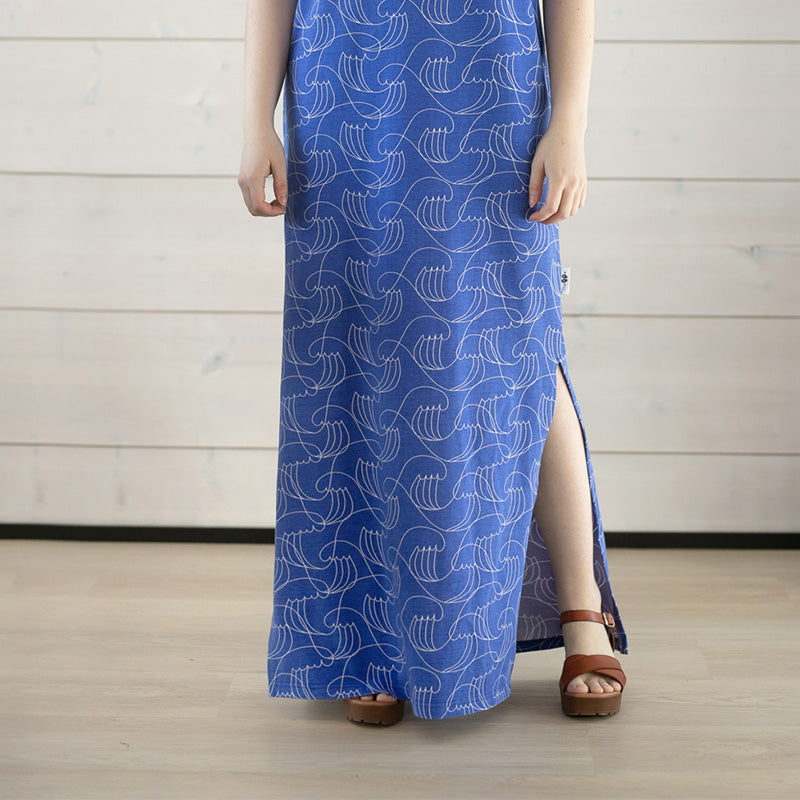 PaaPii Adult Iiris Storm Dress - Short Sleeve - Blue