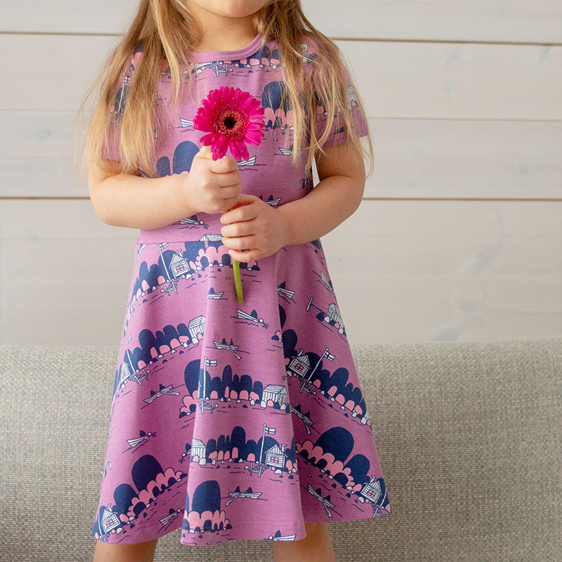 PaaPii Archipelago Twirly Dress - Short Sleeve - Lilac Purple (Last one! 2-3y)